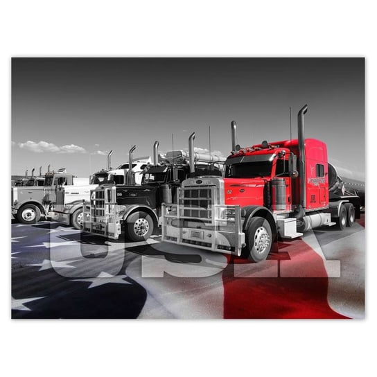 Plakat 135x100 Amerykańskie ciężarówki ZeSmakiem