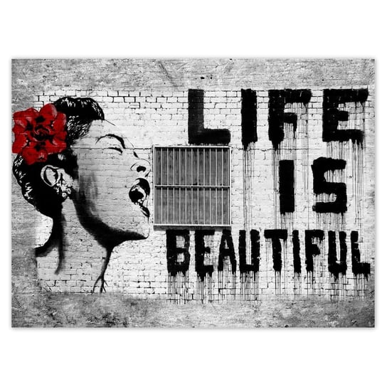 Plakat 135x100 Banksy Life is beautiful ZeSmakiem