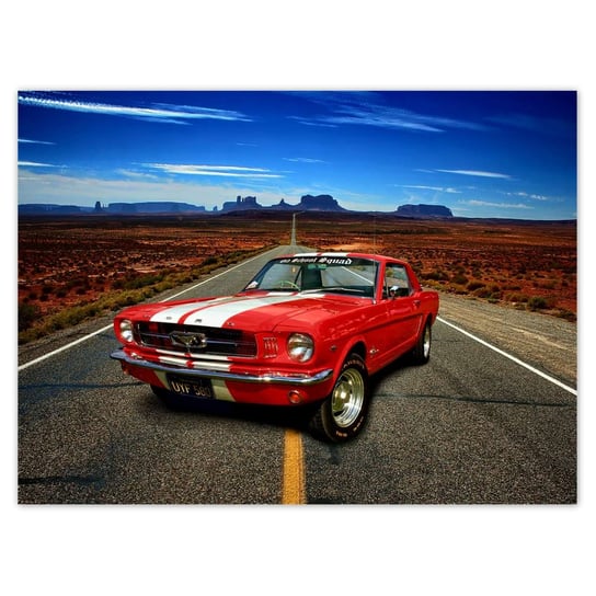 Plakat 135x100 Czerwony Ford Mustang USA ZeSmakiem