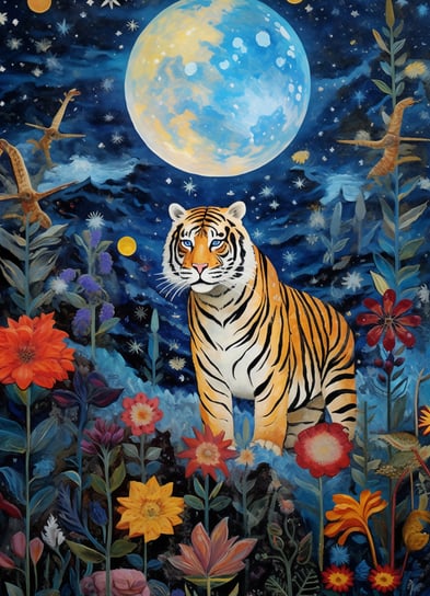 Plakat 13x18cm Tygrys w Ogrodzie Gwiazd Zakito Posters