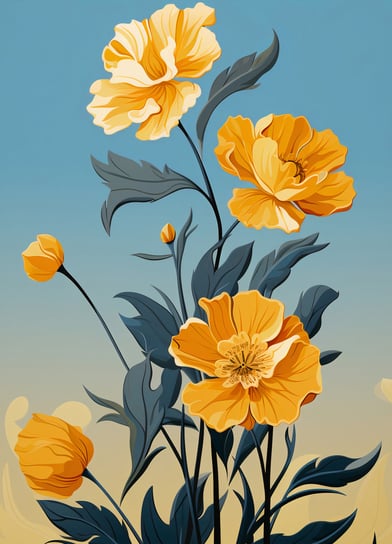 Plakat 13x18cm Złoty Kwiatowy Świt Inna marka