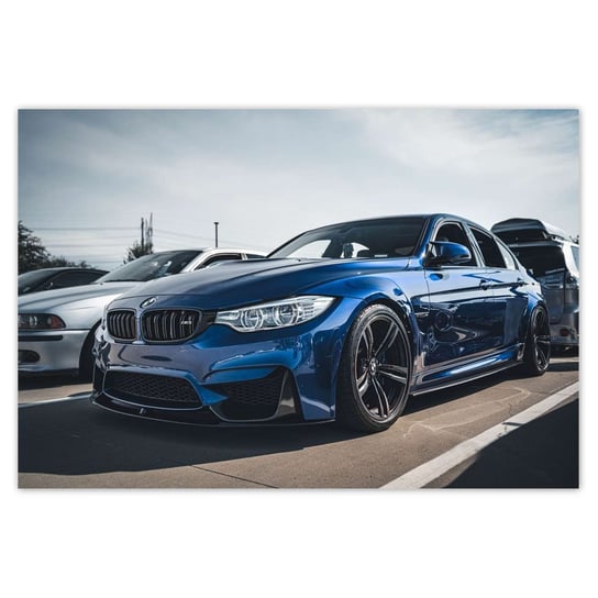 Plakat 155x105 Niebieskie BMW M3 Auto ZeSmakiem