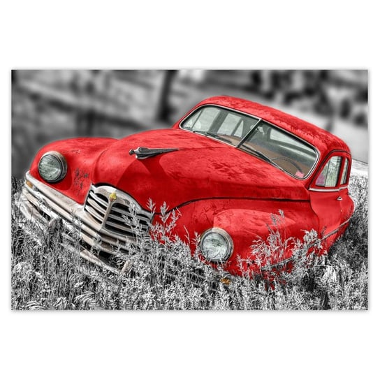 Plakat 155x105 Stary czerwony samochód ZeSmakiem