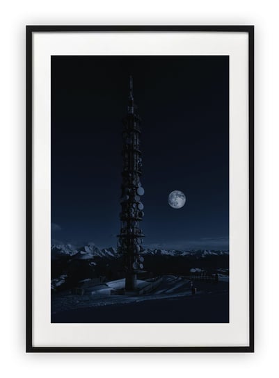Plakat 15x21 cm Księżyc Ziemia Noc WZORY Printonia