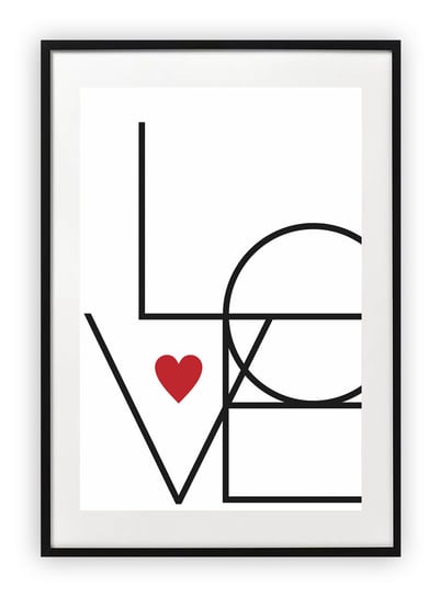 Plakat 15x21 cm LOVE typografia WZORY Printonia