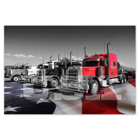 Plakat 185x125 Amerykańskie ciężarówki ZeSmakiem