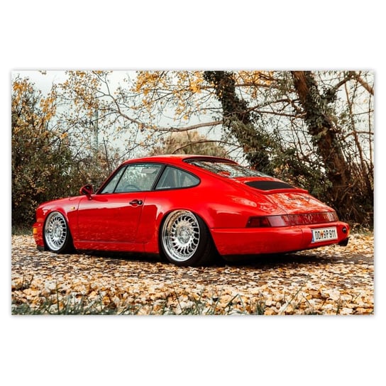 Plakat 185x125 Czerwone Porsche Samochód ZeSmakiem