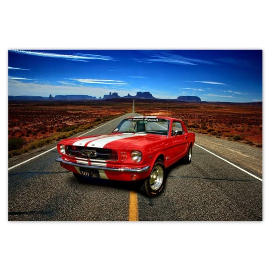 Plakat 185x125 Czerwony Ford Mustang USA ZeSmakiem