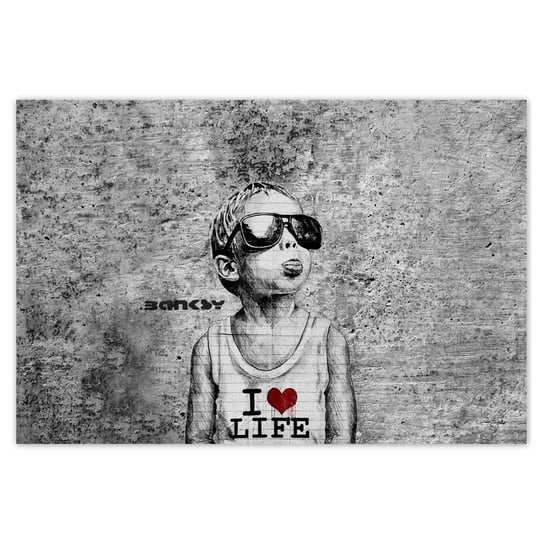 Plakat 185x125 I love life Banksy ZeSmakiem