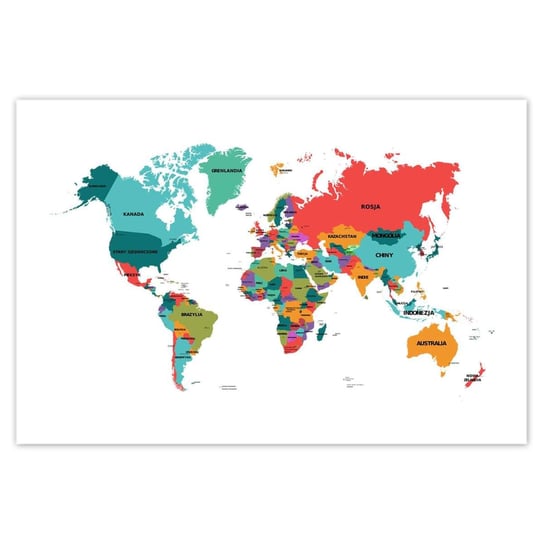 Plakat 185x125 Polityczna mapa świata ZeSmakiem