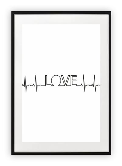 Plakat 18x24 cm Love bicie serca WZORY Printonia
