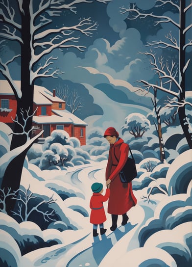 Plakat 20,5x28,4cm Matka i Dziecko w Śnieżnej Krai Zakito Posters