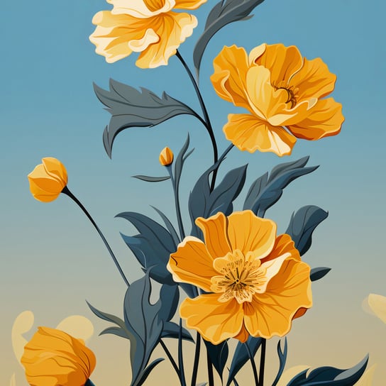 Plakat 20x20cm Złoty Kwiatowy Świt Inna marka
