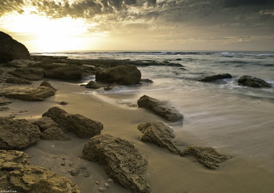 Plakat 29,7x21cm Zachód słońca nad plażą Palmachim Inna marka