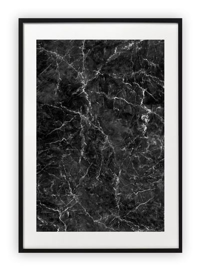 Plakat 30x40 cm Abstrakcja Marmur Czerń Biel WZORY Printonia