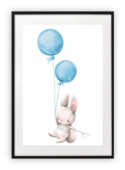 Plakat 30x40 cm Królik balony dla chłopca WZORY Printonia