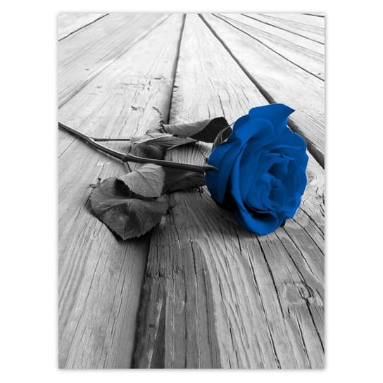 Plakat 30x40 Niebieska róża na deskach ZeSmakiem