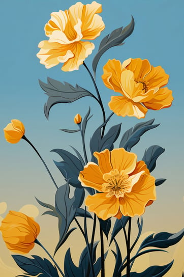 Plakat 30x45cm Złoty Kwiatowy Świt Inna marka