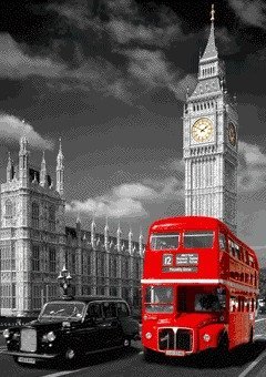 Plakat 3D London - Big Ben, Bus And Taxi GB eye