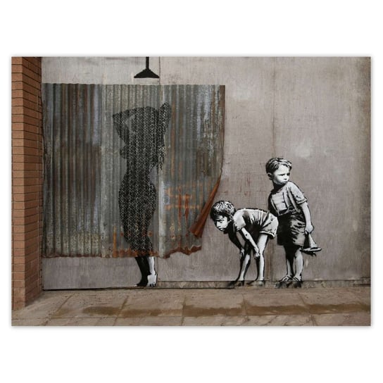 Plakat 40x30 Banksy Chłopcy Prysznic ZeSmakiem