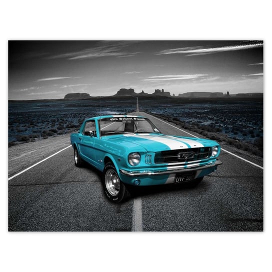 Plakat 40x30 Błękitny Ford Mustang ZeSmakiem
