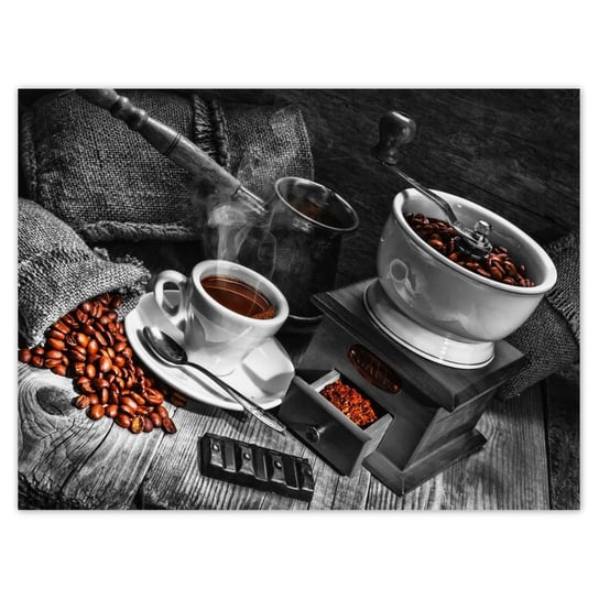 Plakat 40x30 Czarnobiałe zdjęcie kawy ZeSmakiem