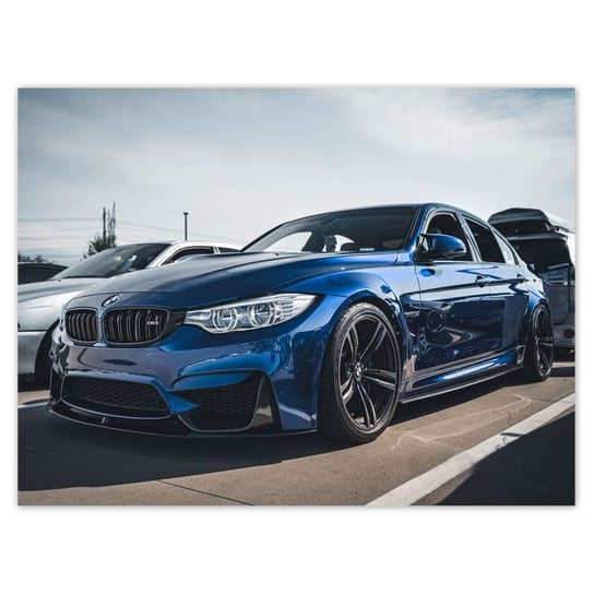 Plakat 40x30 Niebieskie BMW M3 Auto ZeSmakiem