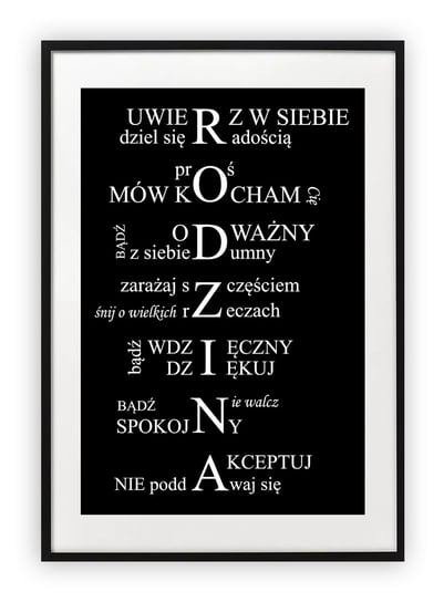 Plakat 40x50 cm Rodzina typografia WZORY Printonia