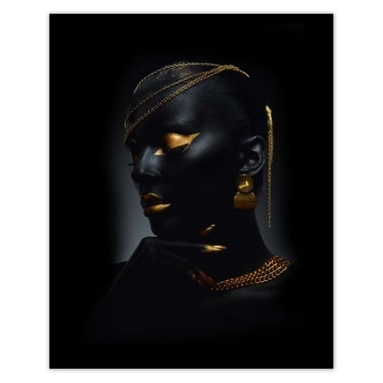 Plakat 40x50 Głowa ze złotymi ozdobami ZeSmakiem