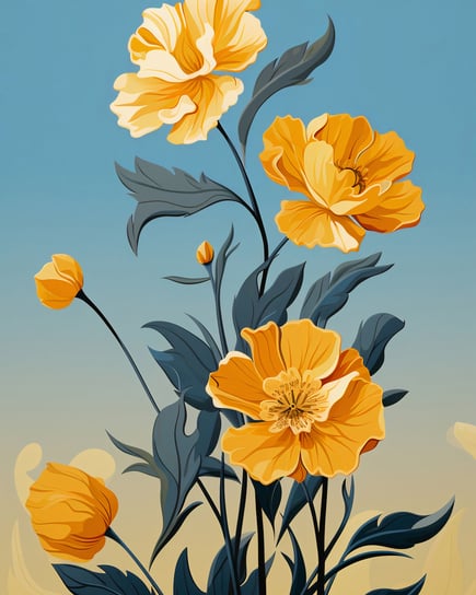 Plakat 40x50cm Złoty Kwiatowy Świt Inna marka