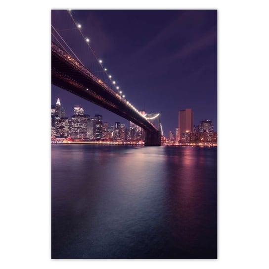 Plakat 40x60 Most nocą USA Nowy York ZeSmakiem
