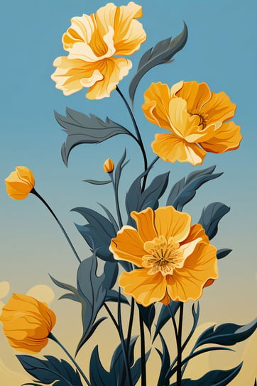 Plakat 40x60cm Złoty Kwiatowy Świt Inna marka