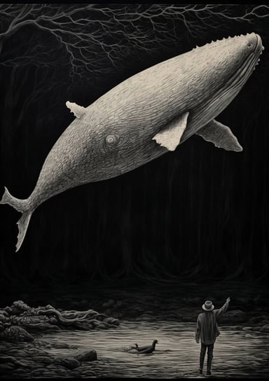 Plakat 42x59,4cm Biały Wieloryb Zakito Posters
