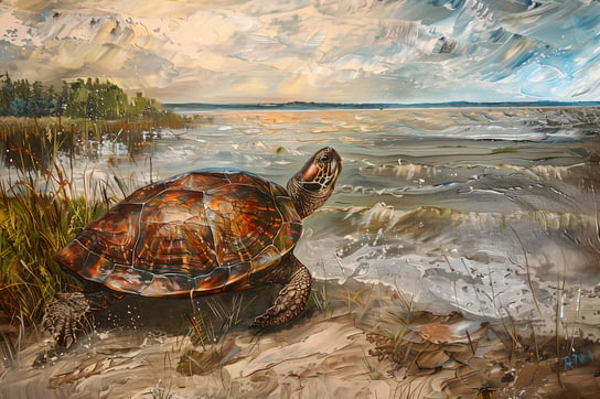 Plakat 45x30cm Nadmorski Żółw Inna marka