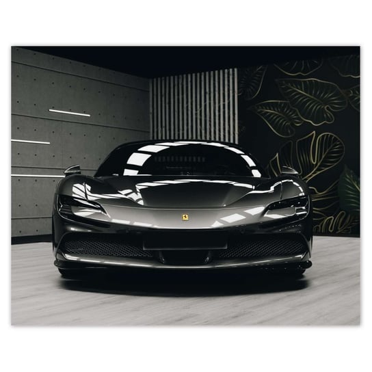 Plakat 50x40 Czarne Ferrari Samochód ZeSmakiem