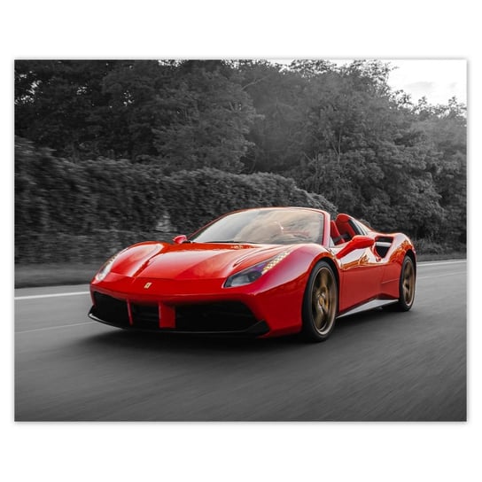 Plakat 50x40 Czerwone Ferrari ZeSmakiem
