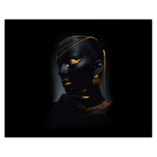 Plakat 50x40 Głowa ze złotymi ozdobami ZeSmakiem
