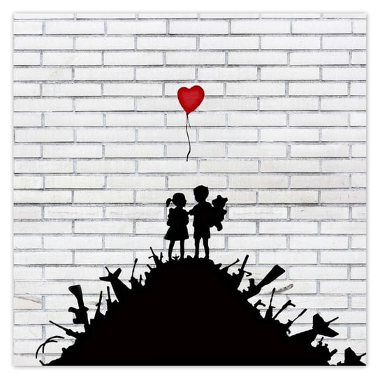 Plakat 50x50 Banksy Góra broni Balon ZeSmakiem