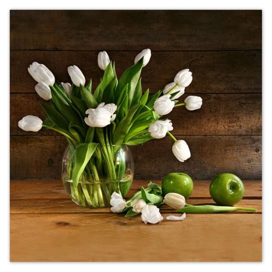 Plakat 50x50 Białe tulipany ZeSmakiem