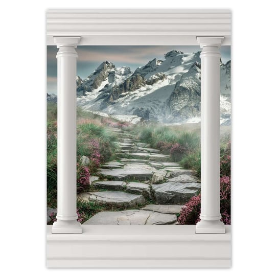 Plakat 50x70 Górski widok Pejzaż Mgła ZeSmakiem