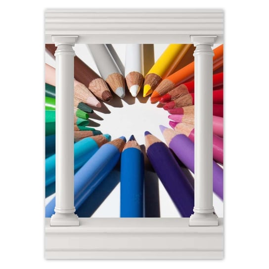 Plakat 50x70 Kolorowe kredki Rysowanie ZeSmakiem
