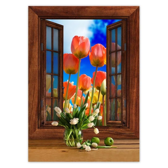 Plakat 50x70 Kolorowe tulipany Kwiaty ZeSmakiem