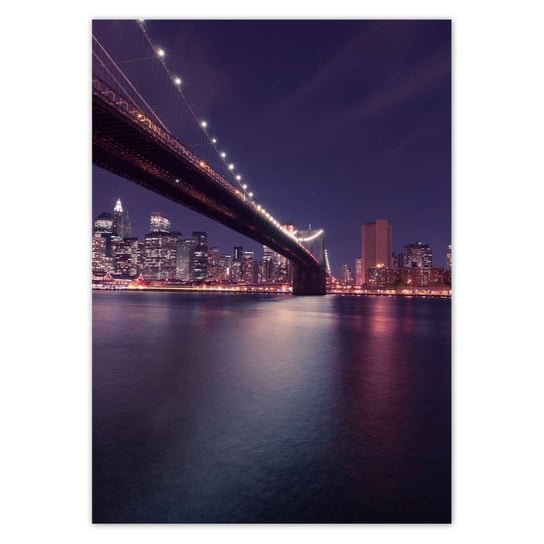 Plakat 50x70 Most nocą USA Nowy York ZeSmakiem
