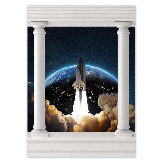 Plakat 50x70 Start rakiety w kosmos ZeSmakiem