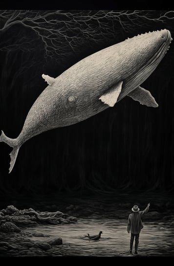 Plakat 56,6x86,4cm Biały Wieloryb Zakito Posters