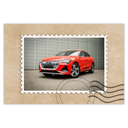 Plakat 60x40 Czerwone Audi e-tron ZeSmakiem