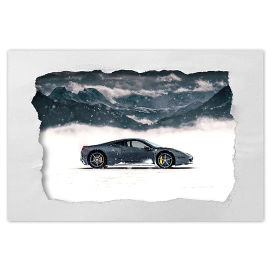Plakat 60x40 Ferrari w zimowej aurze ZeSmakiem