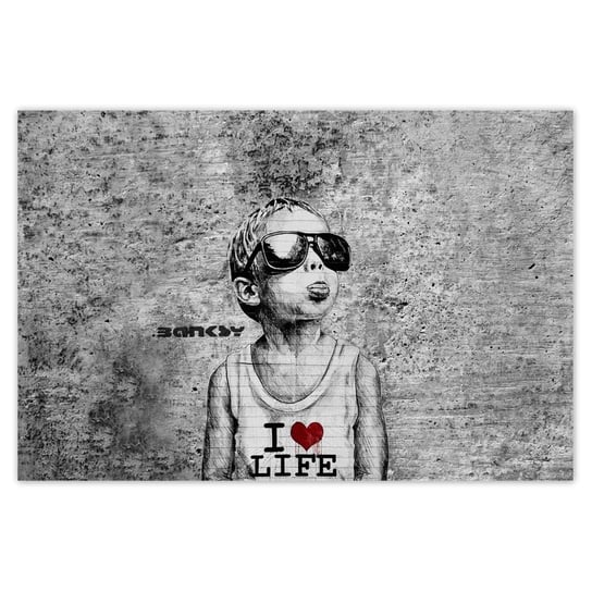 Plakat 60x40 I love life Banksy ZeSmakiem