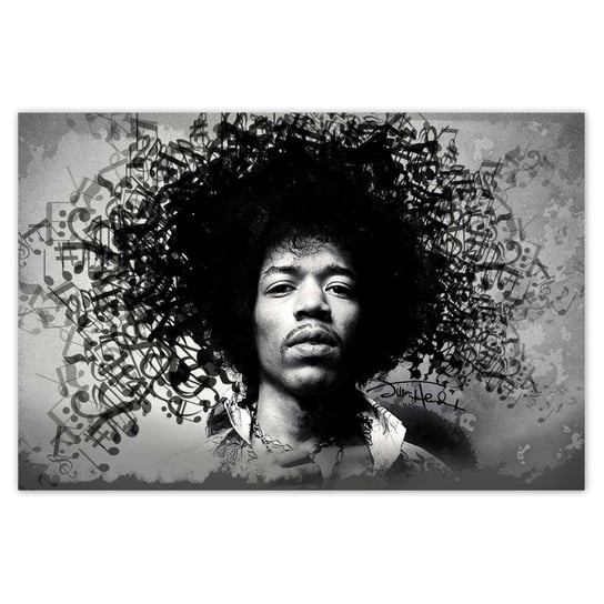 Plakat 60x40 Jimmy Hendrix z nutami ZeSmakiem