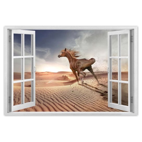 Plakat 60x40 Koń galopujący przez pustynię ZeSmakiem